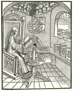 Interior de una habitación con un erudito trabajando, c1500 de German School
