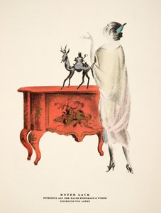 "Roter Lack", anuncio de Friedman y Weber, de Styl, pub.1922 (impresión en pochoir) de German School