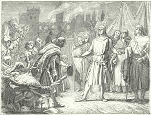 Rodolfo de Habsburgo, el recién elegido Rey de Alemania, saludado por la gente de Basilea de German School