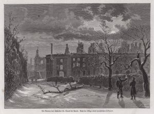 Ruinas del Chateau de Saint-Cloud, París, destruido por bombardeos prusianos en 1870 durante la Guerra Franco-Prusiana de German School