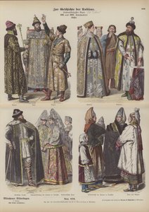 Trajes rusos, siglos XVII y XVIII de German School