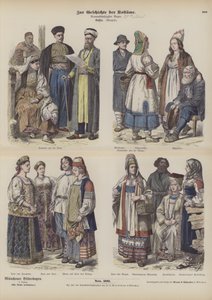Trajes rusos, finales del siglo XIX de German School