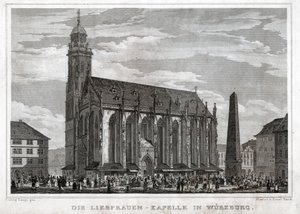 Santa María de Wurzburgo (grabado, ca. 1850) de German School