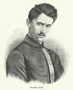 Sándor Petőfi, poeta húngaro (litografía) de German School