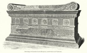 Sarcófago del soldado y cónsul romano Lucio Cornelio Escipión Barbato en el Vaticano, Roma