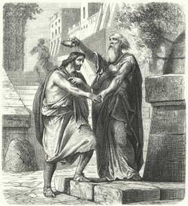 Saúl ungido rey de Israel por Samuel de German School