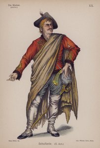 Schufterle, de Los Bandidos de Friedrich Schiller (litografía en color) de German School