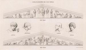 Esculturas de los frontones del Templo de Zeus, Olimpia, Grecia de German School