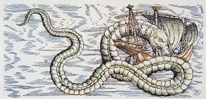 Serpiente marina ataca un barco