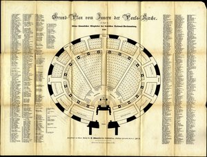Plano de asientos de la Asamblea Nacional de la Iglesia de San Pablo, 1848