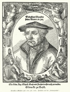 Sebastian Muenster, cartógrafo, cosmógrafo y autor alemán de Cosmographia (grabado)