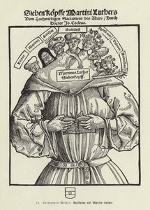 Siete cabezas de Martín Lutero (litografía)