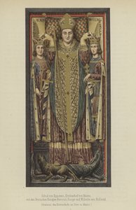 Siegfried von Eppstein, Arzobispo de Mainz de 1230 a 1249, con los Reyes Alemanes Enrique Raspe, Landgrave de Turingia, y Guillermo II de Holanda, Conde de Holanda y Zelanda de German School