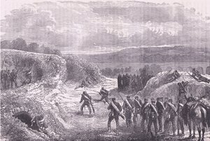 Salida de París, Historia de la Guerra entre Francia y Alemania de Cassell, publicada por Cassell and Company Limited, c.1890 (litografía) de German School