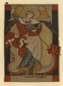 San Miguel Arcángel derrotando a Satanás representado como un dragón de German School