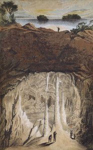 Estalactitas y estalagmitas en una cueva de German School