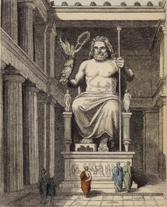Estatua de Zeus en el templo griego antiguo de Olimpia de German School