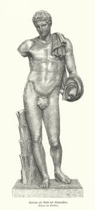 Estatua del dios griego antiguo Hermes como el dios de los gimnastas de German School