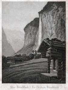Cascada de Staubbach (grabado, ca. 1830)