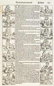 "Gente y criaturas extrañas", ilustración del "Libro de las Crónicas". El registro de esta obra del libro de crónicas...