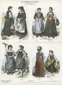 Trajes suizos, siglo XIX de German School