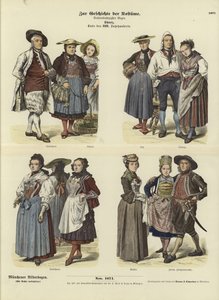 Trajes suizos, finales del siglo XVIII de German School