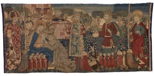 Antependio de tapiz que representa la Adoración de los Magos y dos santos, Nuremberg