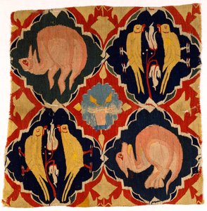 Fragmento de tapiz con aves y bestias, de Franconia o el Alto Rin de German School