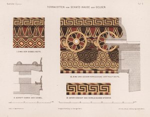 Decoraciones de terracota del Tesoro de Gela, Olimpia, Grecia