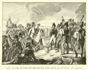 Los monarcas aliados recibiendo la noticia de la victoria en Leipzig de German School