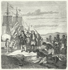 Los brandeburgueses desembarcando en la costa de Guinea de German School
