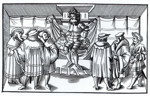 La corte de un barón, después de un grabado en Cosmographie Universelle de Munster, publicado en 1552 de German School