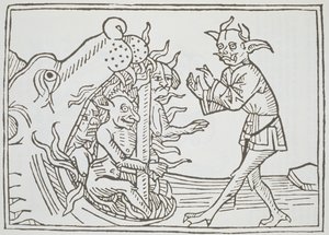 El Diablo Belial ante las Puertas del Infierno, de Das Buch Belial, publicado en Augsburgo, 1473