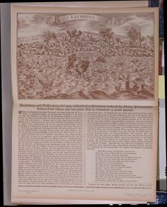 El Gran Terremoto de 1755 en Lisboa, copia facsímil de un grabado y texto original, 1755