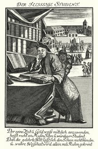 El estudiante trabajador (grabado) de German School