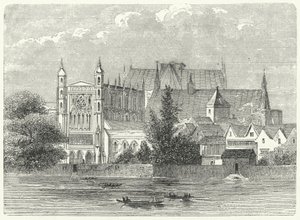 Las Casas del Parlamento en Westminster en la época del Rey Carlos I de German School