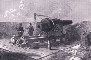 El cañón Krupp, Cassells History of the War between France and Germany publicado por Cassell and Company Limited, c.1890 de German School