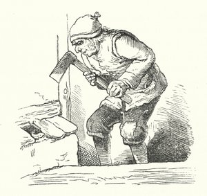 El Hombre y la Serpiente (grabado) de German School