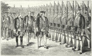 La Riesengarde de Potsdam, regimiento de infantería de soldados más altos que el promedio en el ejército de Federico Guillermo I de Prusia, siglo XVIII de German School