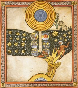 El Redentor. Miniatura del Liber Scivias de Hildegarda de Bingen, c.1175 (acuarela sobre pergamino)