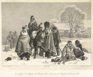 El retiro de Moscú, 3 de diciembre de 1812, ilustración de 