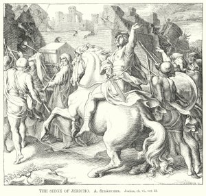 El asedio de Jericó, Josué, cap. vi, ver 13 (grabado) de German School