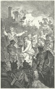 El bautismo de Clodoveo I, Rey de los Francos, 496 de German School