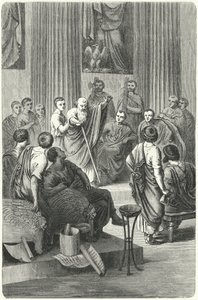 El ciego Apio Claudio Ceco hablando en el Senado Romano contra Cineas, el embajador de Pirro de Epiro, 279 a.C.