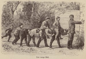 El juego del caballo largo (grabado)
