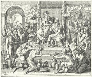 El matrimonio de Ataúlfo, rey de los visigodos, y Gala Placidia, hija del emperador romano Teodosio I, 414 de German School
