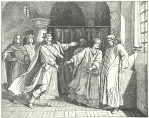 La reconciliación de Luis IV y Federico el Hermoso, rivales al trono alemán de German School