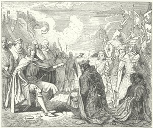 La restauración de Ottokar II como rey de Bohemia por Rodolfo de Habsburgo