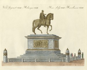 La estatua de José II frente al castillo del Emperador en Viena de German School