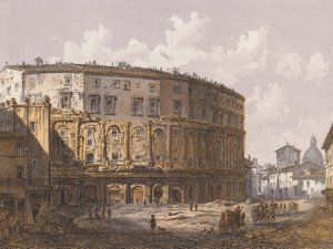 Teatro de Marcelo, Roma (litografía en color)